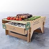 Öko Einweggrill (3 Stück) - Das Original - Einmalgrill für Camping Strand Park 100% Nachhaltig 50% weniger CO2 durch Bambuskohle, Grill nach 5 min startklar und über 1 Stunde nutzbar
