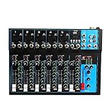 EDEDE Audiomixer, Professioneller Tonmischer, Tischbühne, Live-Studio, Mini-Mixer, USB-Sound-Mischpult, DJ-KTV-Show, 7-Kanal für Partys