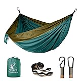 Fieleer Ultraleicht Reise Camping Hängematte Outdoor Hammock | Mit Premium Karabinern&2,5cm Breiten Schwerlastgurten mit 6 Schlingen | 275x140cm, 300kg Traglast, Fallschirm Nylon | Für Draußen Drinnen