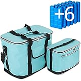 Kühltaschen-Set Ibiza 30+8 Liter inkl. 6 Kühlakkus für Picknick, Grillen, Wandern