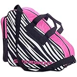 Sherwood 80083 - Schlittschuhtasche mit Henkeln I Inliner-Tasche I Eishockey-Bag mit Reisverschluss,& praktischen Fächern Fächern I inkl. verstellbarem Trageriemen I Pink Zebra, 36X16x36