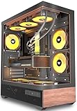 KEDIERS PC Gehäuse Vorinstallierter 5 × 120mm PWM ARGB Lüfter, ATX Mid Tower PC Gehäuse, Computergehäuse mit Panoramaaussicht Gehärtetes Glas Front Panel, Schwarz (G800-MB50F)