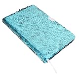 Uonlytech Flip-pailletten-notizbuch Süßes Journal Meerjungfrauen-tagebuch Für Mädchen Unscharfes Tagebuch Zeitschrift Für Mädchen Passwortbuch Mit Schloss Mandala-band Pilz Zeug Papier Blue