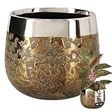 KOTARBAU® Keramik Blumentopf rund Spiegeleffekt ⌀ 12,5 cm Höhe 13 cm 1 St. Übertopf Blumentopf groß Glamour Blumen Töpfe Pflanzentopf Gross Indoor