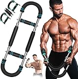 Twister Armtrainer,U-förmiger Griffkraft Trainer,Verstellbares Unterarm Trainingsgerät,Chest Expander,Multifunktionaler Fitnessgeräte für Zuhause - Blau(50-60KG)