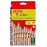 Herlitz Trilino 12 Buntstifte, 3-kant, aus FSC Holz