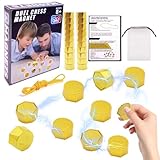 ZappelStift 20 Stück Magnetisches Schachspiel - Magnetspiel, Tragbares Puzzle Checkers Spiel-Reisen Schach Magnetisch, Kompaktes Strategiespiel für Familie & Reise, Campingspiele, Partyspiele