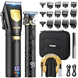 GLAKER Haarschneidemaschine für Männer Professionell,Schnurlose Haarschneidemaschine Profi zum Haareschneiden,Herren Haarschneider und Trimmer Kit für Barbier mit LED Anzeige 15 Führungskämme