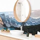 micasia Wandverkleidung Bad selbstklebend wasserfest Natur fugenlos Wandpaneel - made in Germany - Berg Hartfolie matt blau Badrückwand Motiv statt Fliesen 1015 (140x40cm)