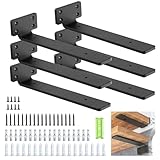 WELDUN 6 Stücke Regalhalterung Regalträger 10 Inch, Schwerlast Regalwinkel für die Wandmontage, Tragkraft 75 KG