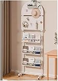 Freistehender Zeitschriftenständer, gestufter Broschürenständer für Zuhause und Büro, wandmontiertes Zeitungsregal, stilvoller Organizer (57 x 35 x 160,3 cm)