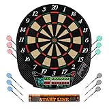 Ultrasport elektrisches Dartboard ohne Türen, Dartautomat für bis zu 8 Spieler, inklusive Abwurfline, 12 Dartpfeile und 100 Soft-Tipps, Dartspiel mit LED-Anzeige, geeignet für Partys und Spieleabende