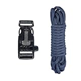 4 Werkzeuge in 1 – Ultimate Survival-Werkzeug Paracord Armband. Do it yourself Kit beinhaltet Firestarter Whistle Schnalle Combo, 20 Fuß von 550 lb Parachute Cord – Wahl der Farbe –, & Wristband Kompass, FS Navy Blue