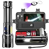 Shadowhawk Taschenlampe Led Aufladbar 500000 Lumen, XHM90.2 Led Taschenlampe Extrem Hell Mit COB Arbeitsleuchte USB Taschenlampen, 7 Modi Starke Taschenlampen Batteriebetrieben für Camping Notfälle