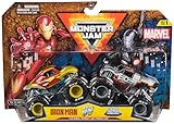Monster Jam - Zweier-Pack Original Monster Trucks im Marvel Superhelden-Design, zum Spielen und Sammeln, Maßstab 1:64, ab 3 Jahren (Sortierung mit verschiedenen Truck-Paarungen, Zufallsauswahl)