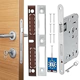 KOTARBAU® Einsteckschloss DIN Rechts Bunbartschlüssel Schloss Türschloss mit Gegenplatte Stahl Top-Qualität Rostfrei Robust Stahltürschloss 72 / 55mm