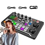 Live-Soundkarte mit DJ-Mixer-Effekten & Sprachwechsler DJ-Mixer-Board für Anfänger, Soundeffektboard für Streaming, Podcast-Aufnahme, PC, Smartphone