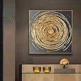 Poster, moderne Wandkunst, Bilder mit Goldfolie, Leinwandgemälde, gedruckte Wandbilder für Wohnzimmer, Dekoration, abstrakte Kunst, Cuadros, 80 x 80 cm, rahmenlos