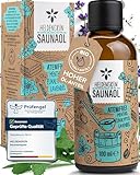 Heldengrün BIO Saunaaufguss Atemfrei [ECHTE BIO-ÖLE, 3 DÜFTE] - Saunaöl mit Menthol, Eukalyptus & Lavendel - Natur Sauna Aufgussmittel mit ätherischem Bio-Öl