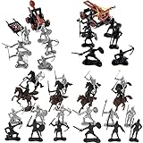 Fycooler Spielfigur Spielsets-Mittelalter Ritter Figuren Antikes Militär Spielset Harzig Spielfiguren Sortiment Ritter Streitross 45Pcs Waffenmeister-Sammelbar-Für Kinder Jungen und Mädchen