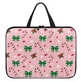 Treer Laptoptasche 10-17 Zoll, Weihnachtsdrucke Handtasche Damen Herren, Laptop Tasche mit Reißverschluss, Wasserdichte Tragetasche Laptop Rucksack, Notebook Tasche für Business (Rosa,15 Zoll)