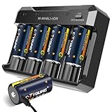 Akku C Batterie Wiederaufladbar 4er Pack Aufladbare C Akku 1,5 Volt USB Lithium 5500mWh mit Universal Akkuladegerät Batterien für Alle Batterien AA AAA C D