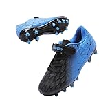 Fußballschuhe Kinder FG/AG Fussballschuhe Footballschuhe Jungen Mädchen Kids Kunstrasen Trainingsschuhe Soccer Schuhe Sportschueh Teens draußen Hallenfußball Indoor Outdoor Unisex Schwarz blau EU37