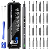 Eyein Mini Elektrischer Schraubendreher Set, 28 in 1 Akkuschrauber mit 24 Bits LED Lichter Wiederaufladbares Reparaturwerkzeug Set für Laptop Kamera Uhr Spielzeug, Vatertagsgeschenk