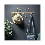 Balama Gold Hakenleiste aus Metall mit 6 Haken, 59,5 x 3 x 23,5 cm, Garderobenleiste Kleiderhaken Wandgarderobe Handtuchhaken Mehrzweck