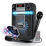 KoolStar Karaoke-Lautsprecher LED Kinder Jugendliche Party 400 W Akku – 2 Mikrofone + App – USB/Bluetooth