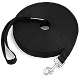 DDSCOLOUR Schleppleine für Hunde/Welpen, 4,8 m, 7 m, 10 m, 15,2 m, 20,1 m, ideal für Training, Spielen, Camping oder Hinterhof, 2,2 cm breit, Schwarz