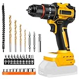 Akku Bohrschrauber Set 2 IN1 Akkubohrer kompatibel mit Dewalt 18V 20V (ohne Akku), Akkuschrauber klein Schlagbohrschrauber Schraubendreher 27x Zubehör 25+3 Drehmomenteinstellung, 10mm Bohrfutter