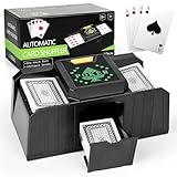 Kartenmischmaschine Elektrische, Diealles Shine Karten Mischgerät für 2 Decks, USB/Batteriebetriebener Kartenmischer Elektrisch, Card Shuffler für UNO Poker Texas Hold Em Blackjack