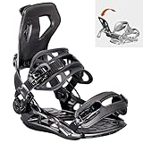 Airtracks Snowboardbindung Master Pro ME FASTEC™ System - Snowboard Bindung - Schwarz - Größen M L XL (M - schwarz (38-41))