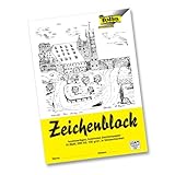 folia 8103 - Zeichenblock mit Leinenecken 120 g/m², DIN A3, 10 Bogen, weiß, hochwertiges, holzfreies Zeichenpapier