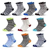 Socken Jungen graue Kinder Babysocken - Baumwolle Bunte Sportsocken Neuartige Weiche Elastische - 10 paar für 1-3 Jahre Größe 23-26 27-30 31-34 Kleinkind Mädchen Schulsocken