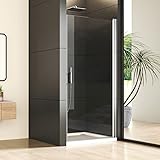Nischentür 90cm Dusche in Nische Glas Einzelschwingtür Duschtür, 90 cm Schwingtür Duschabtrennung Duschkabine Glastür 6mm ESG Sicherheitsglas mit NANO beschichtung, Duschwand Höhe: 195cm
