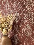 Newroom Tapete Braun Vliestapete Ornamente - Glanztapete Vintage Rot Gold Metallic Mustertapete Retro Retro Klassisch inkl. Tapezier-Ratgeber