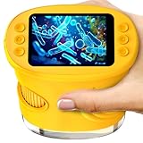 Mikroskop für Kinder, 1080P HD 2.0' Bildschirm Taschenmikroskop, Ashfly Handy Digital Microscope LED Lights -Anschluss an PC, Mini-Mikroskop draussen Geschenke für 4-12 Jährige Orange