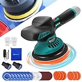 Akku Poliermaschine, Auto Poliermaschine Set 22pcs, Exzenter Poliermaschine mit 2pcs Batterie, Akku Wachsmaschine für Autodetailing, Autoreinigung und Polieren von Auto