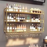 Modernes Weinregal zur Wandmontage, mit LED-Licht, schwimmender Bar-Einheit und Glashalter, stilvolle Küchen- und Esszimmer-Regale für Zuhause, Bar-Dekoration