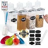 Soz® 2,5L Vorratsdosen 4er Set mit Deckel – BPA-frei, luftdicht, geruchsneutral, stapelbar, mottensicher - Mehl-Schütt-Dose - Küchen-Aufbewahrungs-Box (4)