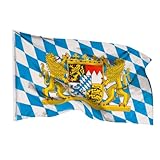 Aricona Bayern Flagge 90x150cm - wetterbeständige Fahne mit Messingösen, 100% Polyester, robuste Doppelnaht & in lebendigen Farben - ideal für Flaggen-Liebhaber