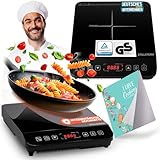 Stillstern Induktionskochfeld | Induktionskochplatte [2100W] mit Lautlos-Funktion & Turbo-Boost, 12-28cm, 19 Temperaturstufen & Leistungsstufen, 24h Timer, Kindersicherung, Touch-Steuerung