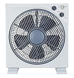 ARDES - Tragbarer quadratischer Tisch- oder Bodenventilator mit 5 Flügeln und 3 Intensitätsstufen, 360-Grad-Drehung und Timer, Bodenventilator, weiß, Box Floor AR5B29