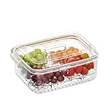 Rylae Snackbox mit Fächern und Deckel, Snack Dip Transportbox Tragbar, Lebensmittelbehälter Luftdicht, Obst Süßigkeiten Frischhalteboxen mit Griff Küche Kühlschrank Camping Picknick