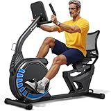 MERACH Liegeergometer für Zuhause mit 8 verstellbaren Widerstandsstufen, leichte kommerzielle Heimtrainer Fahrrad mit Smart Bluetooth, exklusiver App-Konnektivität, LCD-Display, Herzfrequenzsensoren