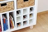 Kallax Einsatz | Regaleinsatz f. 9 Flaschen | H x B x L : 33 x 33 x 36 cm | Fachgröße: 10 x 10 cm | Weinflaschen Lagerung im Kallax Regal | Weinregal Flaschenregal Flascheneinsatz | weiß