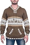 Gamboa Alpaka Pullover Herren Strickpullover Norwegerpullover Winterpullover Männer für Herbst Winter