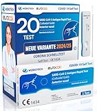20x Corona Schnelltest Neue Variante 2024 Test Covid-19 Selbsttest Nasales Antigentest auf SARS-CoV-2 für zu Hause zur Eigenanwendung - 20 Stück Einzelverpackt